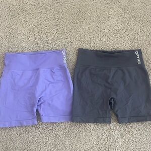 DFYNE Seamless High-Waist Bike Shorts - Lavender & Charcoal (Pair)